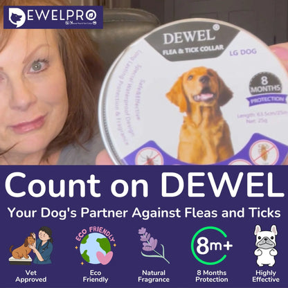 DEWEL™ loppe- og flåthalsbånd til hunde 