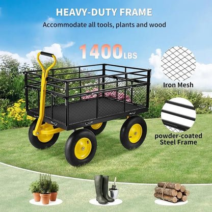 Heavy-Duty Yard Wagon: Garden Cart for All Terrains