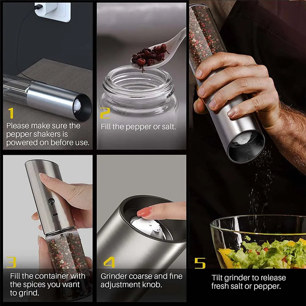 Metal Electric Salt and Pepper Grinder