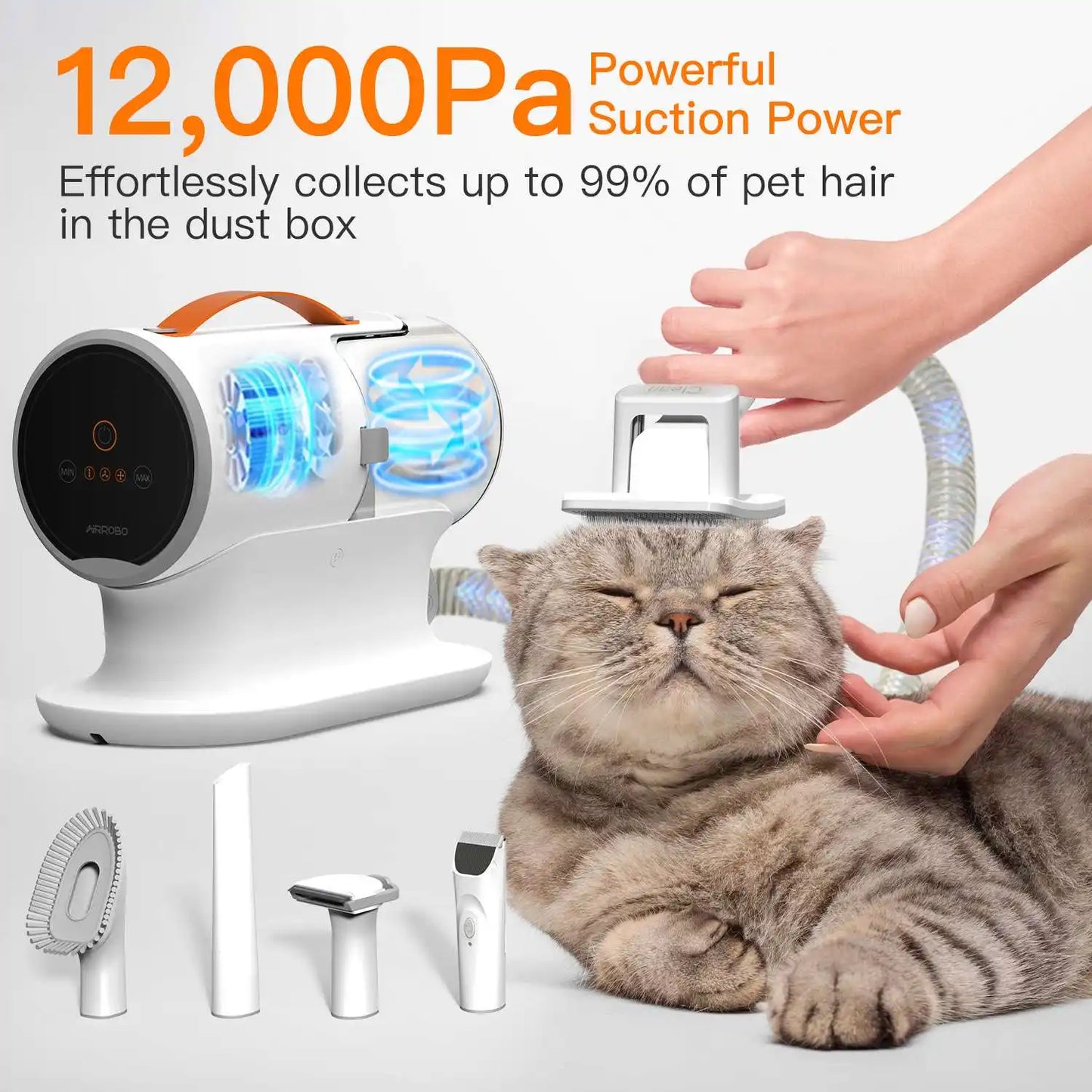 Quiet Pet Hair Grooming Vacuum Kit