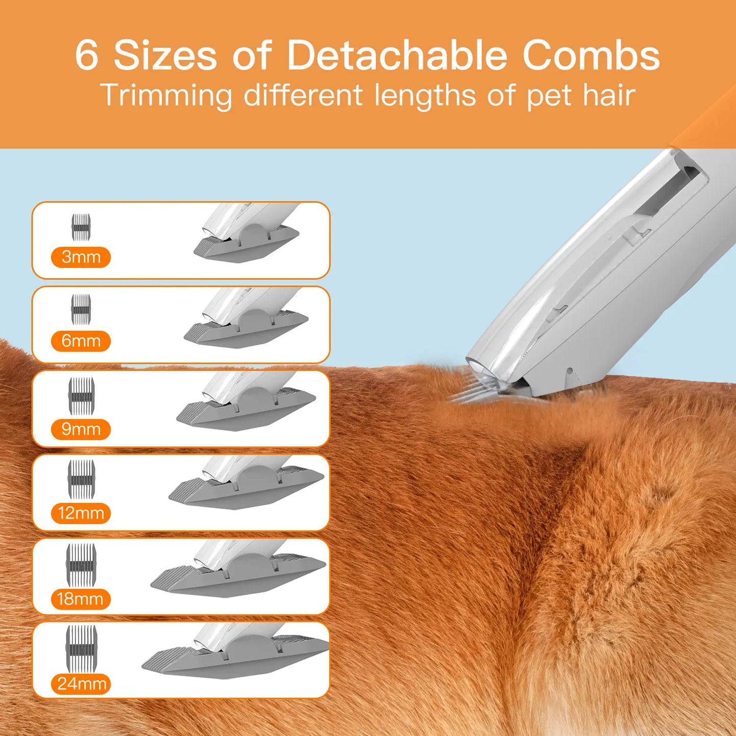 Quiet Pet Hair Grooming Vacuum Kit