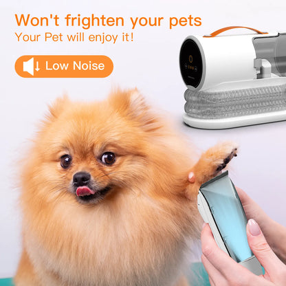 Quiet Pet Hair Grooming Vacuum Kit