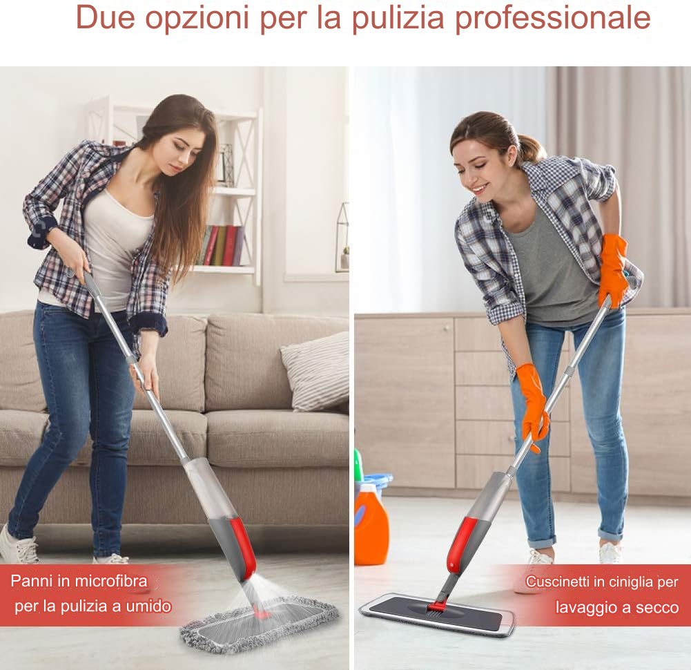 Mocio Spray per Pavimenti in Microfibra