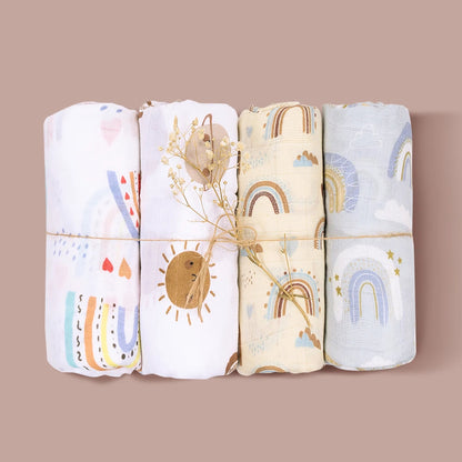 TomSnug 4Pcs Infant Swaddle Blankets