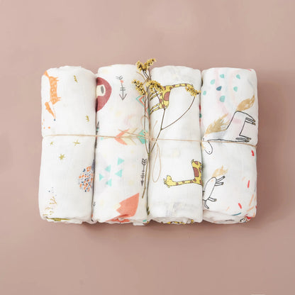 TomSnug 4Pcs Infant Swaddle Blankets