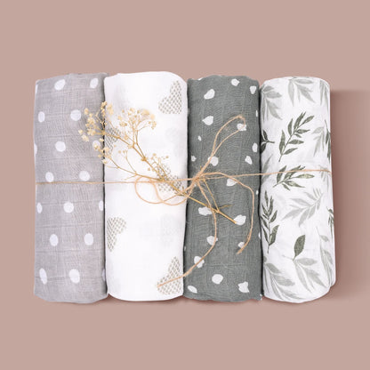 TomSnug 4Pcs Infant Swaddle Blankets